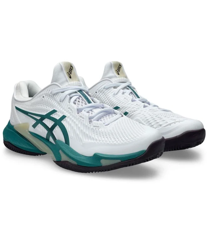 Zapatillas de Tenis Asics Court Ff 3 Clay Hombre Blanco/Foggy Teal - Imagen 3